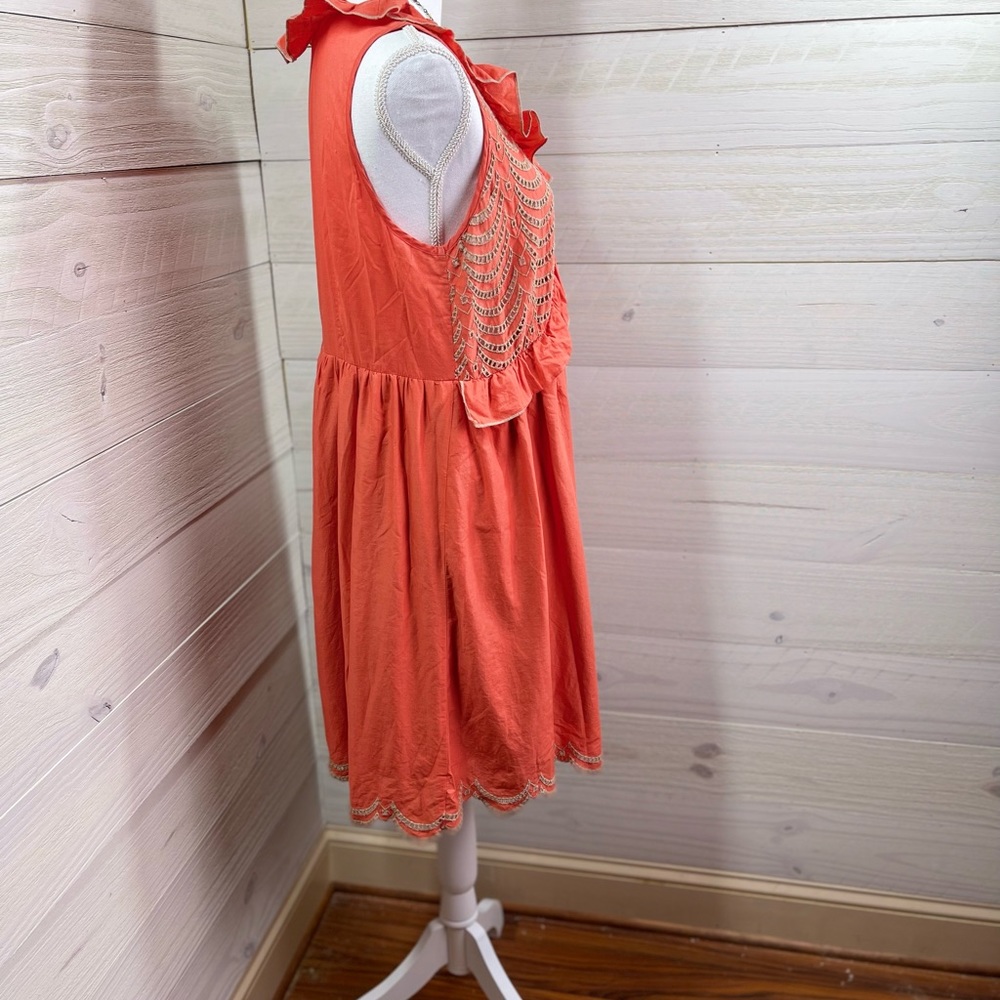 Ryu Adorable Papaya Ruffle and Lace Dress L FREE SHIP - Picture 2 of 5